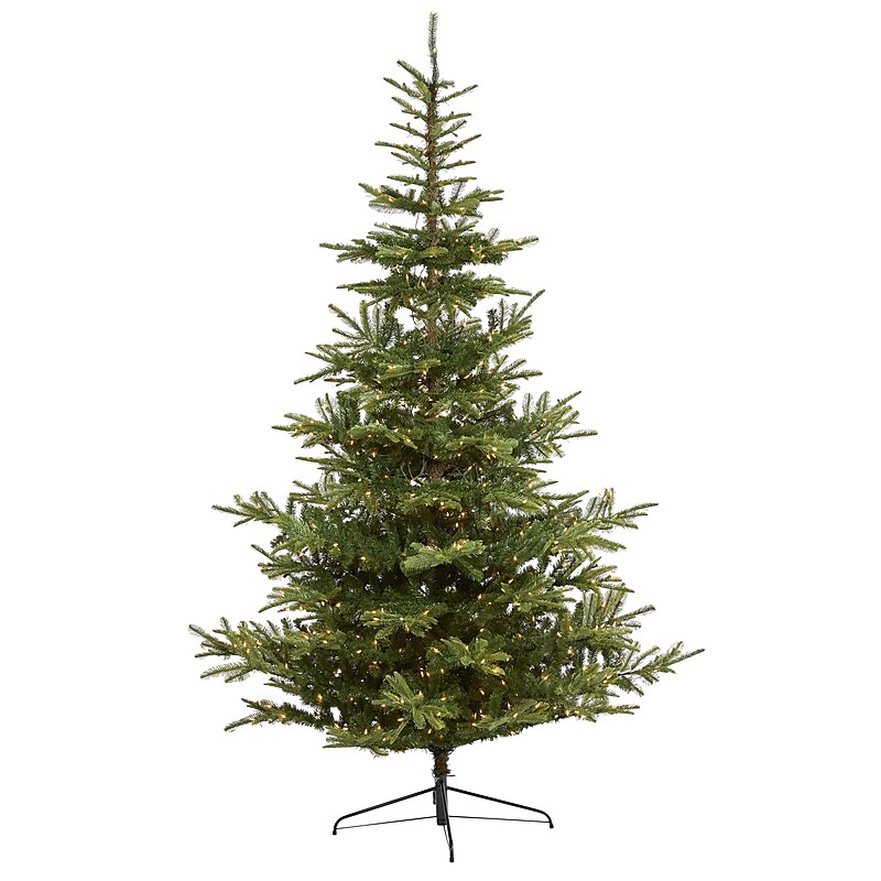 Nearly Natural 9-ft Layered Washington Spruce Artificial Christmas Tree with 750 Clear LED Lights (T1885) image 1