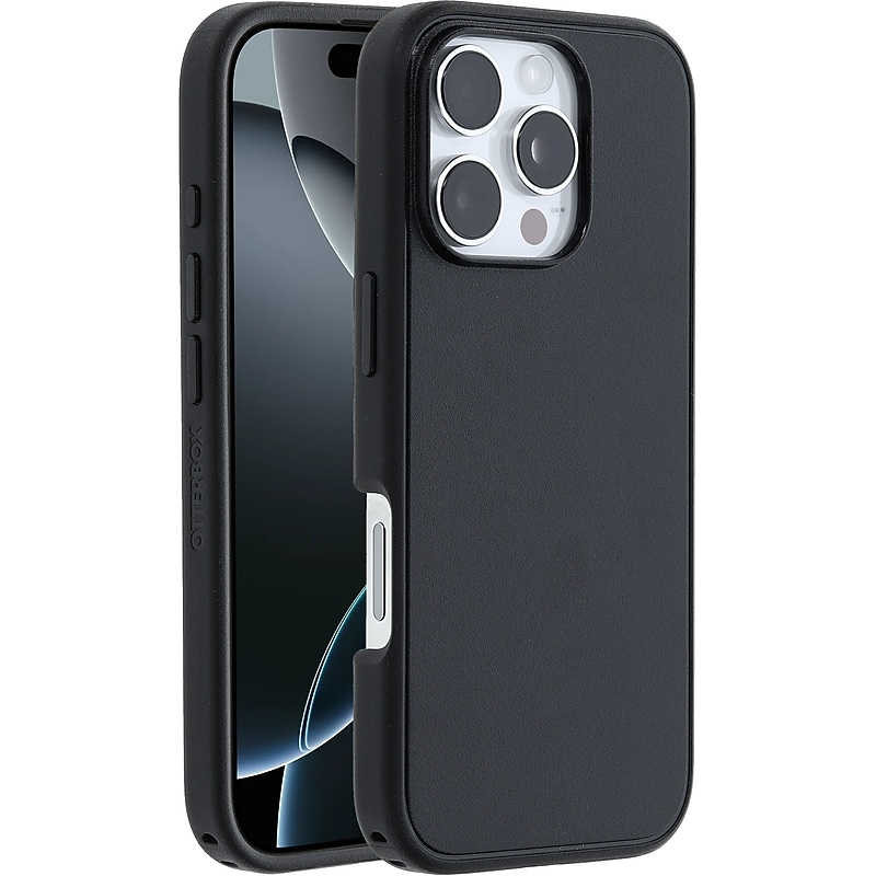 OtterBox Symmetry Series MagSafe Phone Case for iPhone 16 Pro, Shock Absorbing, Black (77-99691) image 1