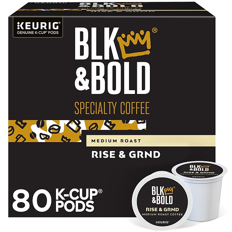 BLK & Bold Rise & GRND Coffee Keurig® K-Cup® Pods, Medium Roast, 80/Carton (OKB90055CT) image 1