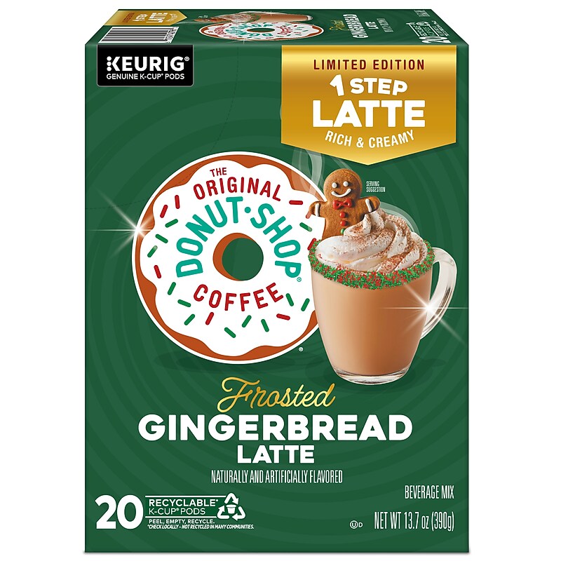 The Original Donut Shop Frosted Gingerbread Latte, Keurig K-Cup Pods, 20/Box (5000388896) image 1