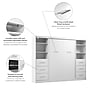 Bestar Nebula Full Murphy Bed and 2 Closet Organizers with Drawers (109W), White (25993-000017)~#|#~AF31D768-16B8-40DC-9396D42E3F05DC79_sc7