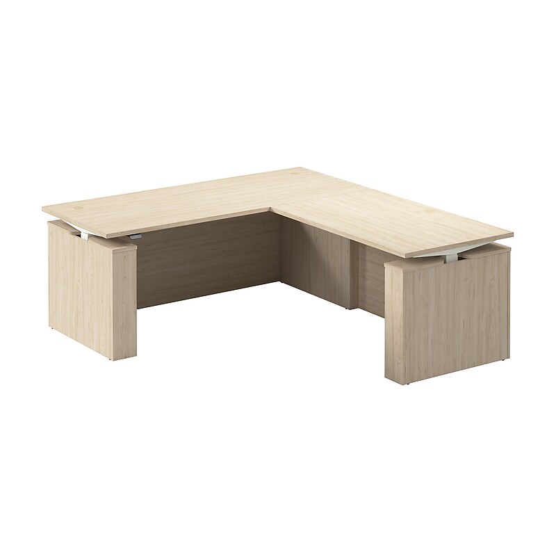 Bush Business Furniture Stratus 72"W Electric L-Shaped Adjustable Standing Desk, Natural Elm (SUT014NE) image 1
