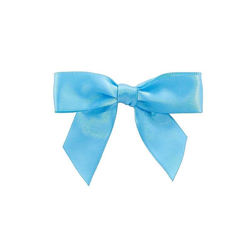 JAM Paper Satin Bows, Turquoise Blue, 100/Pack (52640349171) image 1