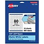 Avery TrueBlock Laser/Inkjet Square Multipurpose Labels, 0.75" x 0.75", White, 800 Labels/Pack (94102)~#|#~AF506EDE-1993-4506-A49D7302175DD984_sc7