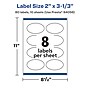 Avery Laser/Inkjet Oval Multipurpose Labels, 2" x 3-1/3", Clear, 80/Pack (94056)~#|#~AF554C5F-8473-40F6-902FCC3FD2E30CC0_sc7
