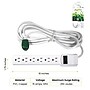 GoGreen Power 6 Outlet Surge Protector, 12' cord, White (GG-16103M-12)~#|#~AF641959-405C-446A-A739781D1BCCFA5B_sc7