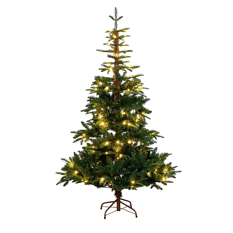Nearly Natural 6-ft Pre-Lit Artificial Idaho Mixed Fir Christmas Tree with 130 Warm White LED Lights (T4791) image 1