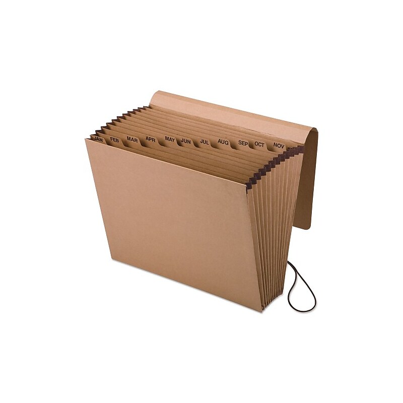 Pendaflex Reinforced Accordion File, Monthly Index, 12 Pocket, Letter Size, Redrope (K17MOX) image 1