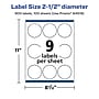 Avery Laser/Inkjet Decorative Edge Multipurpose Labels, 2.5" Dia., Clear, 900/Box (94516)~#|#~AF7536A9-0A2A-474E-AD55DC727CE8A3BB_sc7