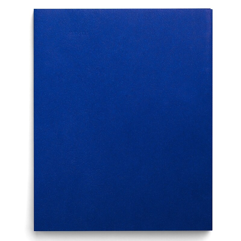 Staples Smooth 2-Pocket Paper Folder, Electric Blue, 25/Box (27534-CC) image 1