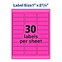Avery Sure Feed Laser Address Labels, 1" x 2 5/8", Neon Magenta, 750 Labels/Pack (5970)~#|#~AF7C7911-8A6E-4F85-B3E745D794A1E930_sc7
