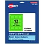 Avery Rectangle Multipurpose Labels, 1-13/16" x 2-3/16", Neon Green, 120/Pack (94233)~#|#~AF7F75B2-E0A7-41F7-B625FF9D9C6E0CE4_sc7