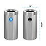 Alpine Industries Stainless Steel Recycling Bin and Trash Can with Open Lid, 27 Gallon, Silver, 2/Pack (ALP475-27-R-T)~#|#~AF882C35-3F18-4365-9857E76714C6FAAB_sc7