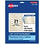 Avery Pearlized Ivory Decorative Edge Multipurpose Labels, 1-1/8" x 2-1/4", Ivory, 2100/Box (94061)~#|#~AF8A5FA4-BF9F-4F14-A976443AAFF1EAEB_sc7