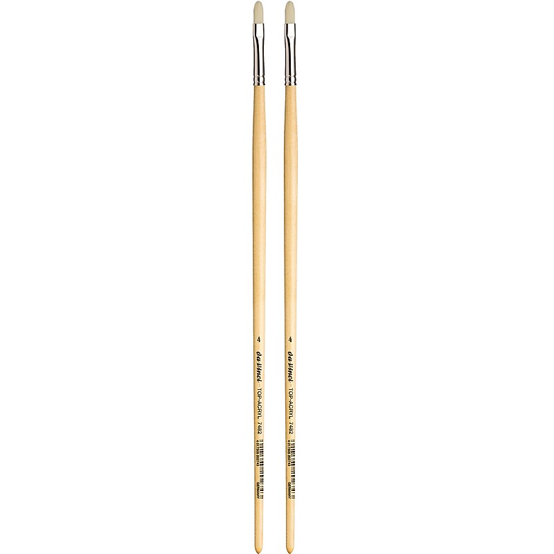 da Vinci TOP-ACRYL Oil and Acrylic Synthetic Bristle White Filbert Brush, 2 Brushes/Pack (DVXVA74824-2) image 1