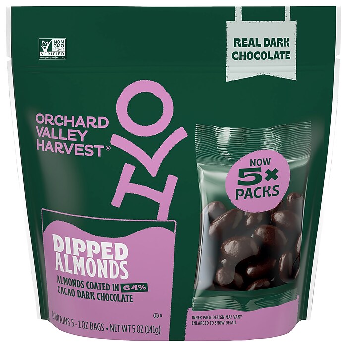 Orchard Valley Harvest Chocolate Covered Dipped Almonds, 1 oz., 5