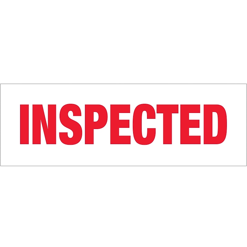 Tape Logic "Inspected" Security Tape, 2" x 110 yds., Red/White, 6/Carton(T902P146PK) image 1