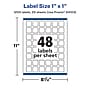 Avery Laser/Inkjet Square Durable Waterproof Labels, 1" x 1", White, 1,200 Labels/Pack (94103)~#|#~AFA3ED16-C051-4607-9CEDCE44D476C66E_sc7