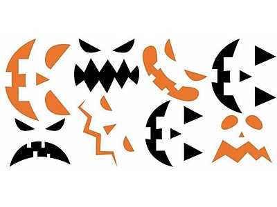RoomMates Pumpkin Faces Contemporary Wall Decal Set, Holiday (RMK4691SCS)