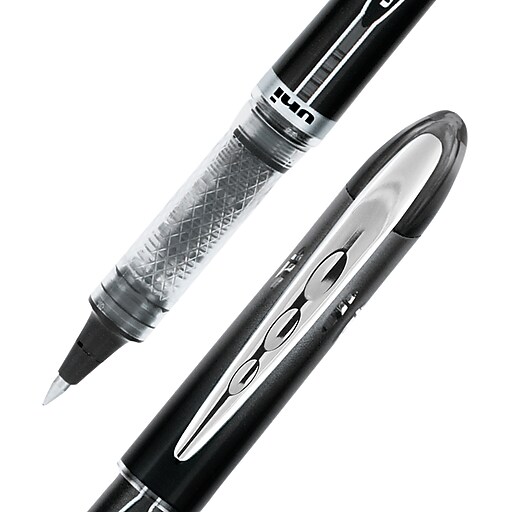 uniball VISION ELITE Rollerball Pen, Micro Point, Black Ink, 4/Pack
