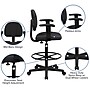 Flash Furniture Fabric And Fire-Retardant Foam Drafting Chair, Patterned Black (BT-659-BLK-ARMS-GG)~#|#~AFB9D65E-80F5-4850-9F7182D61AC21E2E_sc7