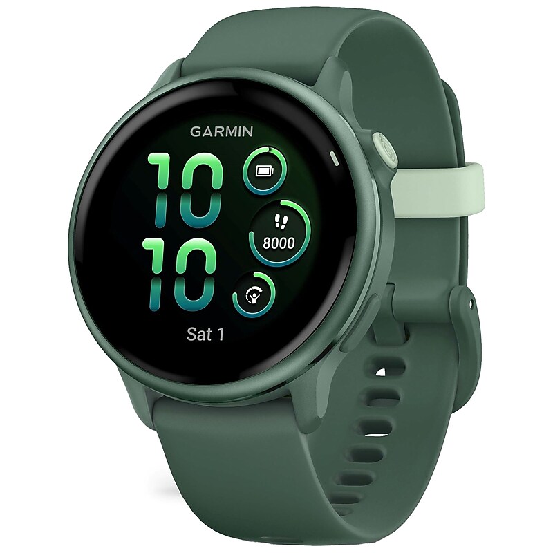 Garmin vívoactive 6 Fitness-Tracking AMOLED Smartwatch with Silicone Band, Metallic Jasper Green (010-02985-02) image 1