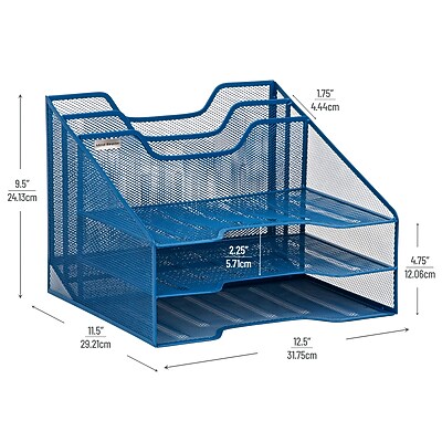 Acrimet 5-Section Desktop File Sorter - Incline Organizer For Mail, Folders & Documents