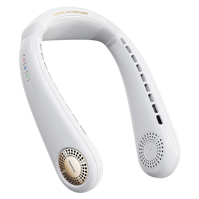 TORRAS COOLiFY Air Portable Bladeless Neck Fan, 3-Speed, Golden White (00FX1293) image 1
