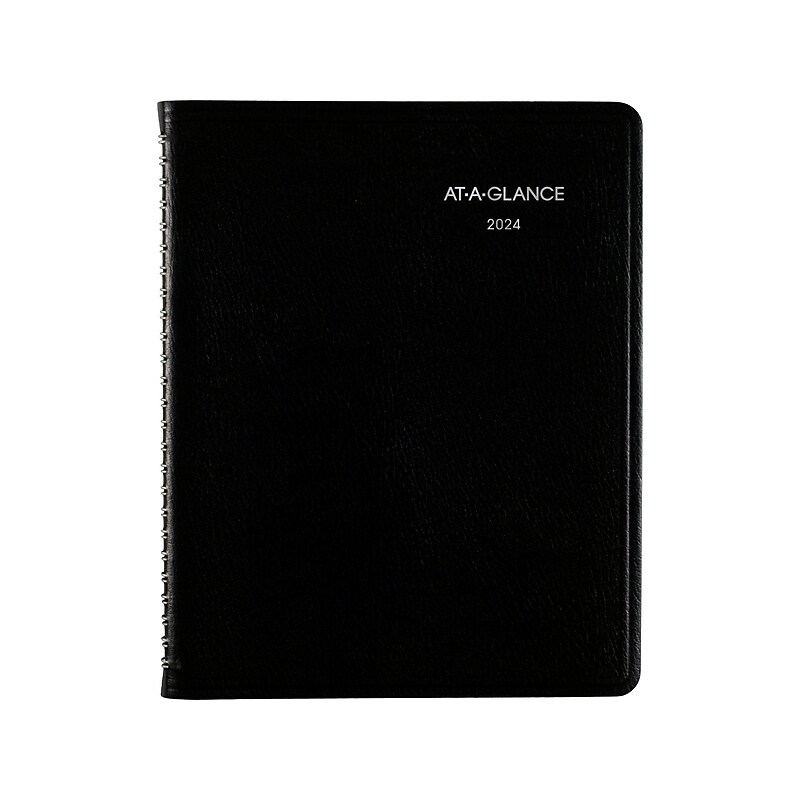 2024 AT-A-GLANCE DayMinder Executive 7" x 8.75" Weekly & Monthly Planner, Black (G546-00-24) image 1