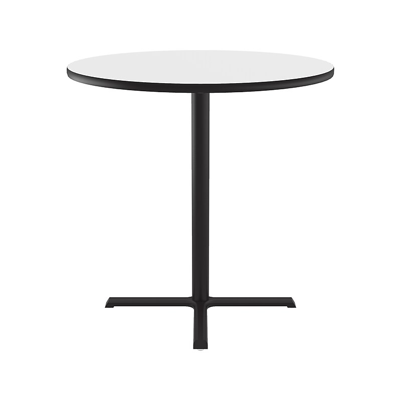 Correll 48" Round Dry-Erase Markerboard Cafe Table, Frosty White/Black (BXB48DER-80) image 1