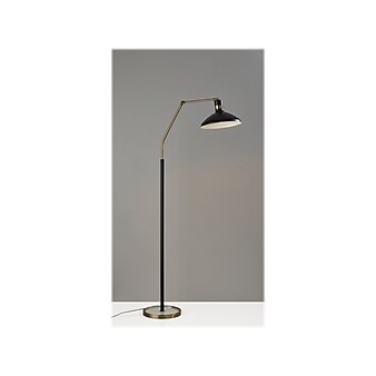 Adesso Bryson 64" Metal Black/Antique Brass Floor Lamp with Cone Shade (3598-21)