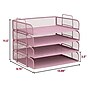 Staples Metal Mesh Side Loading Stackable Letter Tray, Letter Size, Dusty Pink, 4/Pack (ST63842)~#|#~AFD6F162-9550-47B6-A93FB0D3958F9C21_sc7