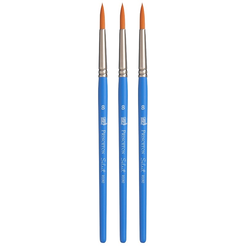 Princeton Select Artiste Mixed Media Synthetic Round Brush, 3/Pack (PBXP3750R8-3) image 1