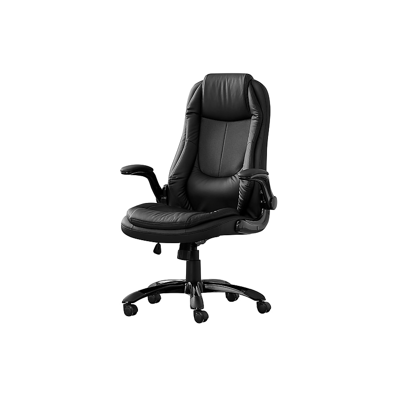 Monarch Specialties Inc. Leather-Look Executive Chair, Black (I 7277) image 1