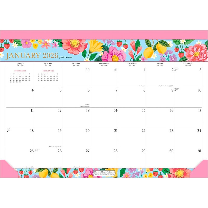 2026 BrownTrout Bonnie Marcus 17" x 12" Monthly Desk Pad Calendar (9798330701513) image 1