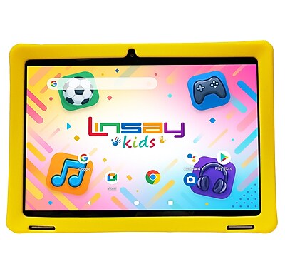 Linsay F10 Series 10.1″ Tablet, Wi-Fi, Octa Core, 256GB eMMC, Android 15, with Yellow Kids Defender Case (F10IPGKIDSYPLUS) Sansujyuku sansujyuku.com