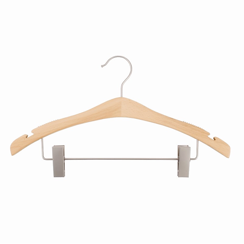 Nahanco 17" Wood Signature Suit Hanger, Low Gloss Natural, 100/Pack (30017RC) image 1