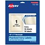 Avery Pearlized Ivory Rectangle Multipurpose Labels, 10" x 7", Ivory, 50/Box (94263)~#|#~AFF7178E-64E6-40CD-AF9F49B9EC9C0AD5_sc7
