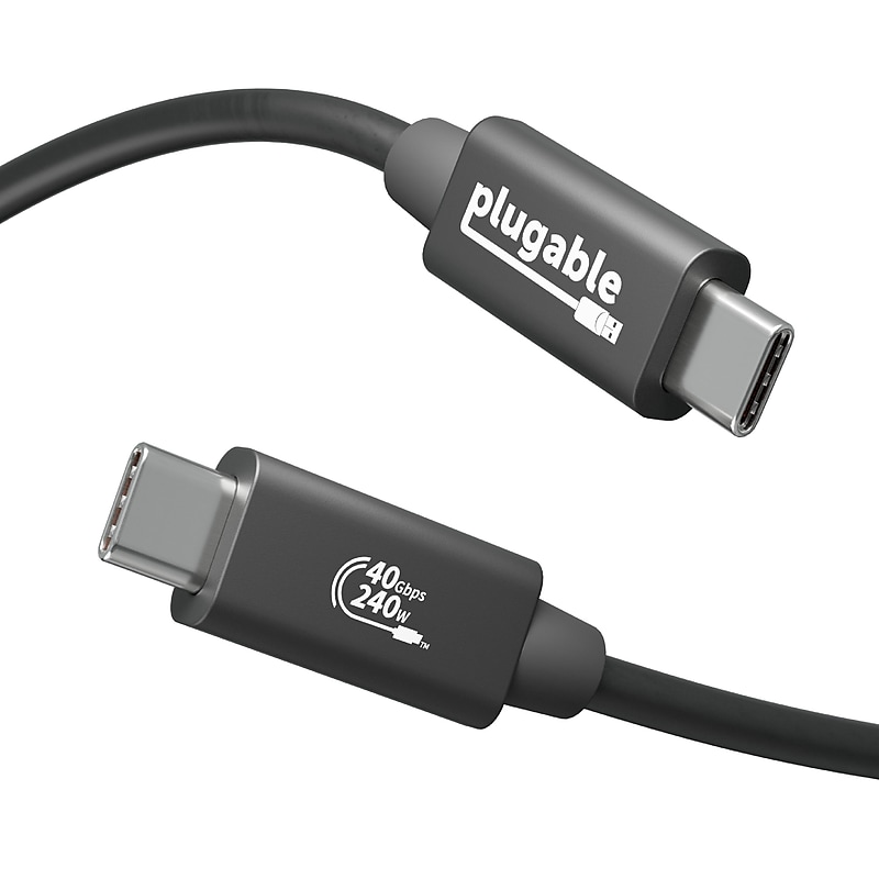 Plugable USB4 EPR 3.3' Cable, 240W, Black (USB4-240W-1M) image 1