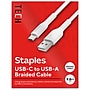 Staples TECH USB-C to USB-A Charging Cable, 9.8 ft., White (ST62339)~#|#~AFFF480F-7407-45B7-A3EBC7D73A73530D_sc7