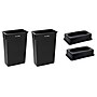 Alpine Industries Plastic Trash Can with Lid, 23 gallon, Black, 2/Pack (477-BLK-PKG1-2)~#|#~B001CF12-9519-4EE3-8C75A506AD58B7DB_sc7