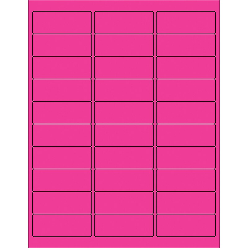 Tape Logic Laser/Inkjet Address Labels, 2 5/8" x 1", Fluorescent Pink, 3000/Carton (LL173PK) image 1