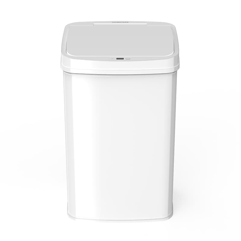 Nine Stars Stainless Steel Motion Sensor Trash Can, 13.2 Gallon, White (DZT-50-28WH) image 1