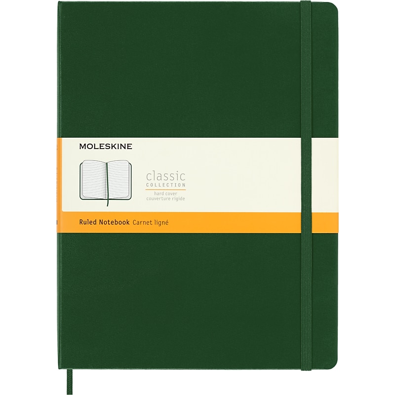 Moleskine Classic Professional Notebooks, 7.5" x 9.75", Narrow Ruled, 192 Sheets, Myrtle Green (629100) image 1