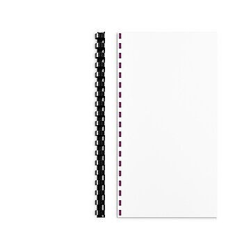 Staples Comb Plastic Binding Spine, 1/2" Diameter, 90 Sheets, 25/Pack (17459)