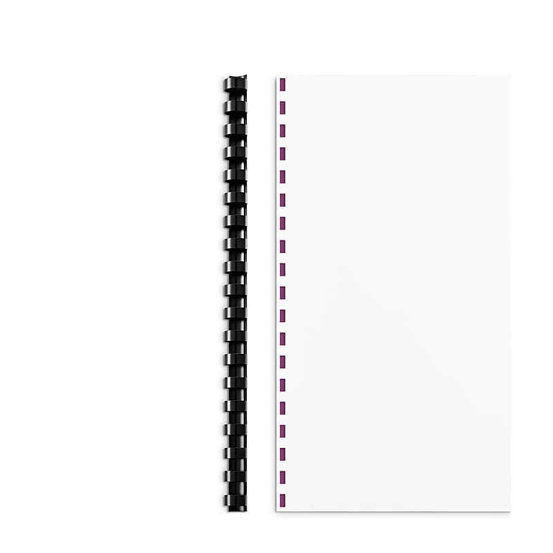 Staples® 1/2" Plastic Binding Spine Comb, 90 Sheet Capacity, Black, 25/Pack (17459/ST17459) image 1