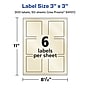 Avery Laser/Inkjet Square Pearlized Labels, 3" x 3", Ivory, 300 Labels/Box (94101)~#|#~B014CE71-C0D2-47C4-962CCE42211C9F17_sc7