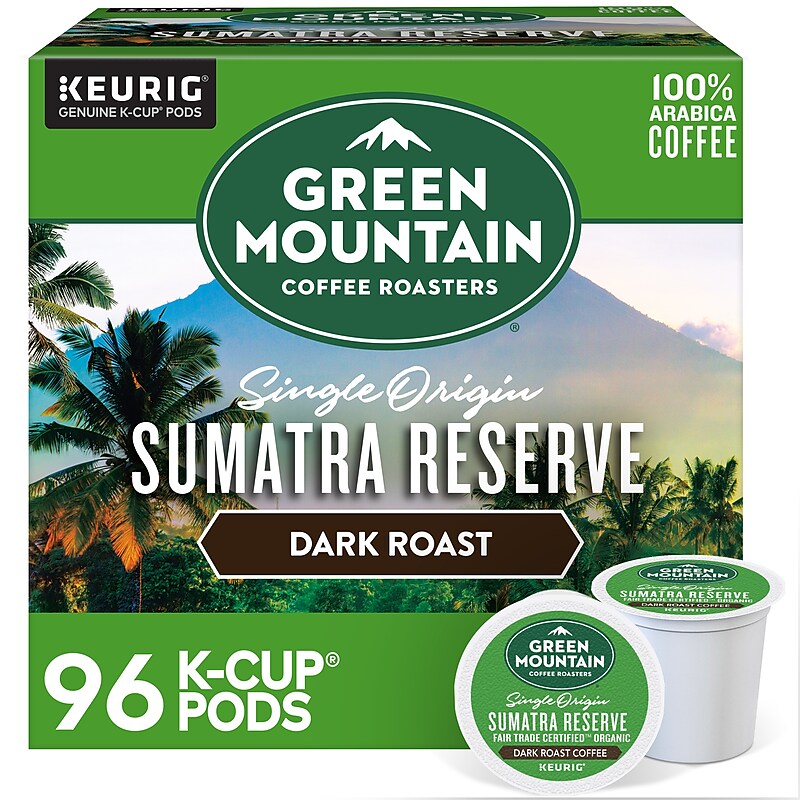 Green Mountain Sumatra Reserve Coffee, Dark Roast, 0.40 oz. Keurig® K-Cup® Pods, 96/Carton (GMT4060CT) image 1