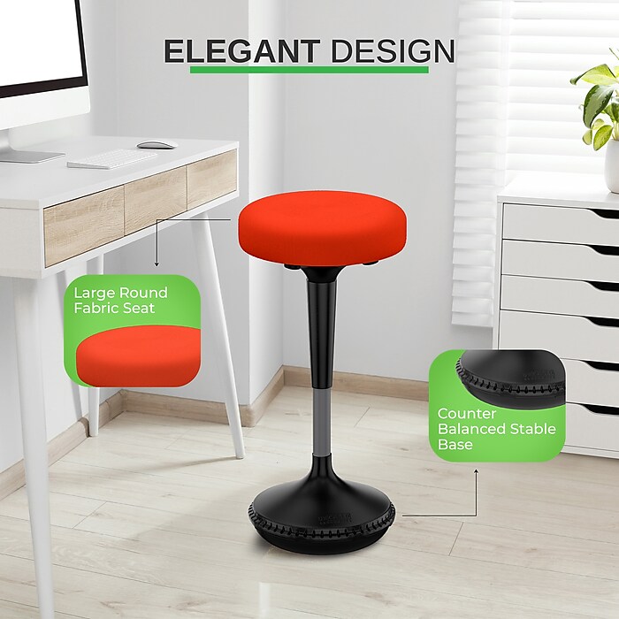 Uncaged Ergonomics Wobble Fabric Backless Stool Red WSR Staples