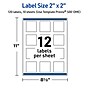 Avery Laser/Inkjet Square Multipurpose Labels, 2" x 2", White, 120/Pack (S00-DME)~#|#~B029C838-76D1-4A41-965EFCC987506B28_sc7